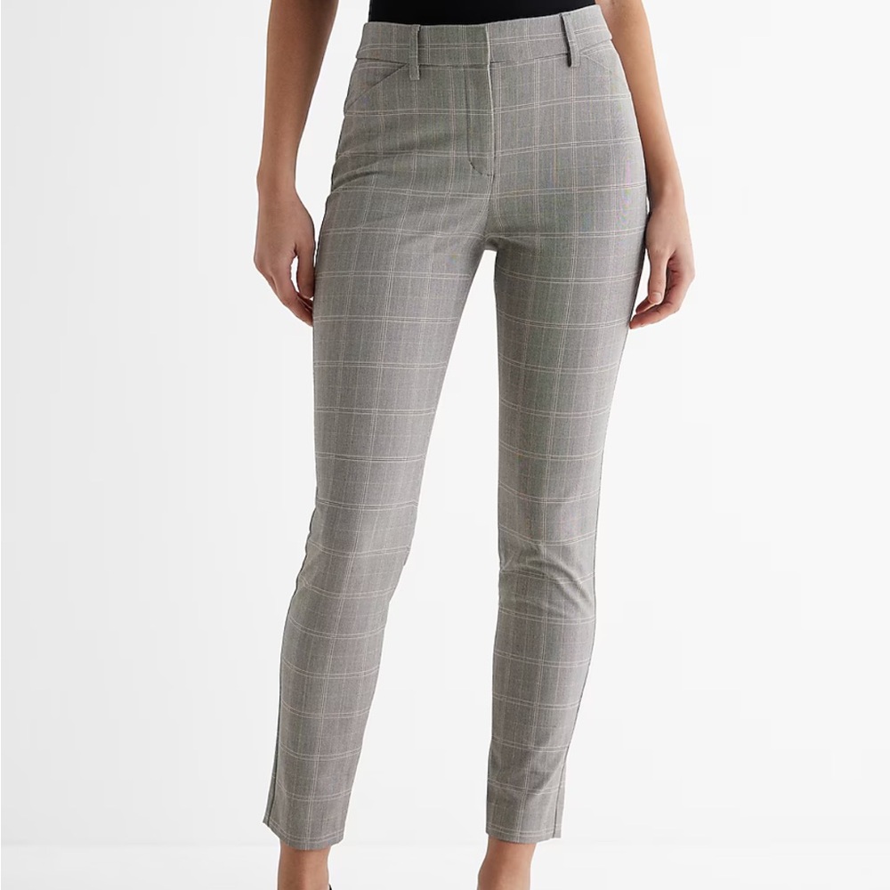 Express - Editor Mid Rise Plaid Skinny Pant - Size 2L